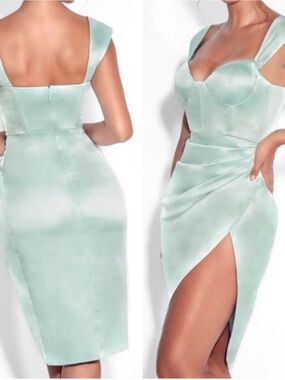 Miss Circle Sleek Mint Green Bodycon Dress with Sweetheart Neckline